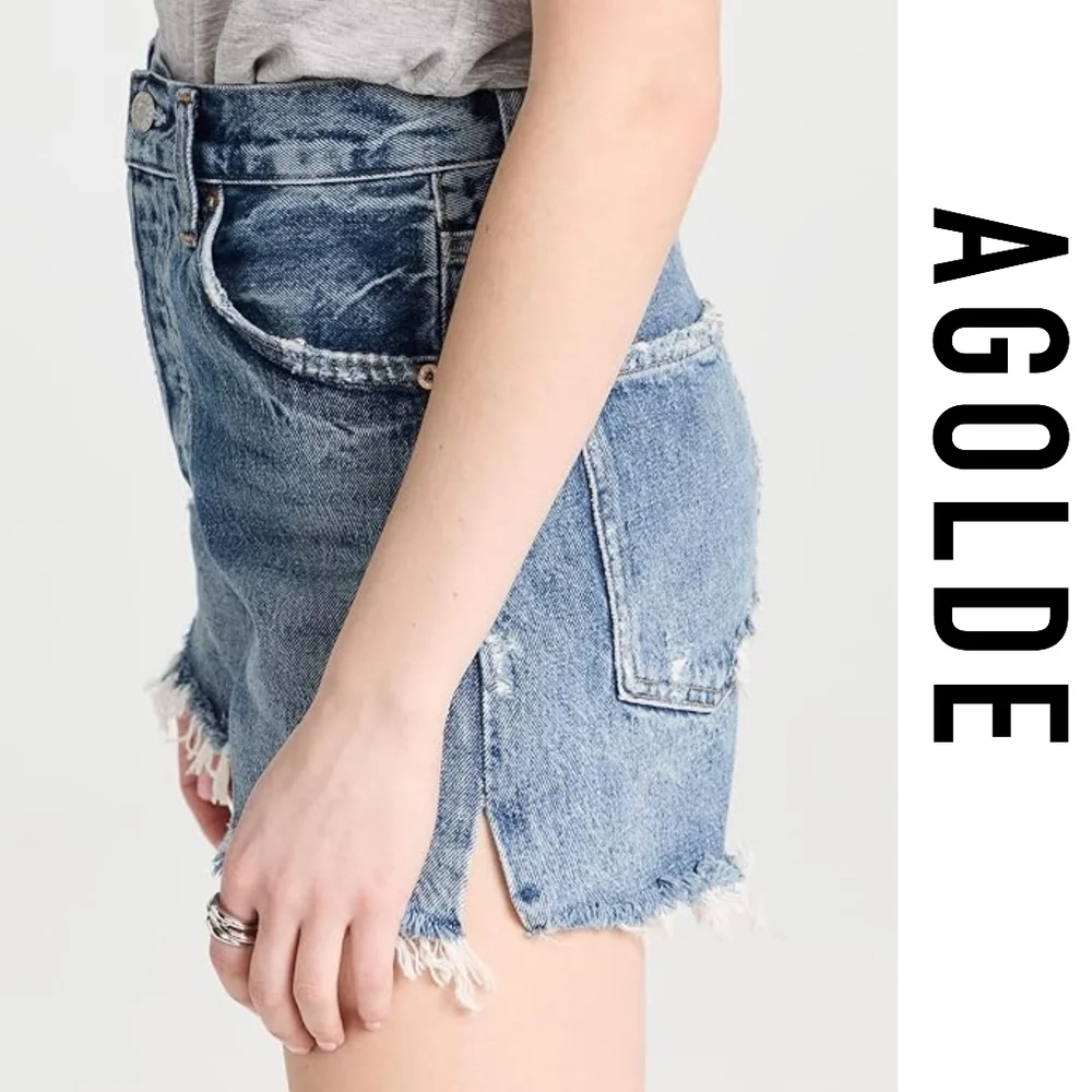 AGOLDE - Women's Dee Vintage High Rise Shorts -Turmoil - Size 24 - Picture 4 of 4